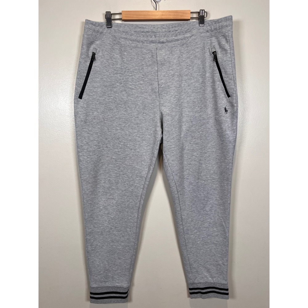 Polo Ralph Lauren Double Knit Joggers Tapered Men XL Gray Solid Athleisure